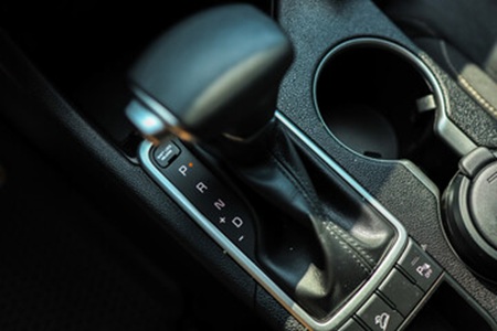 Manual gearstick of a clean car