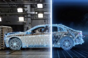 Car-being-scanned-with-3D-technology-in-a-garage